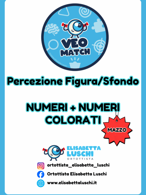 20 VEO MATCH - PERCEZIONE FIGURA/SFONDO - NUMERI + NUMERI COLORATI